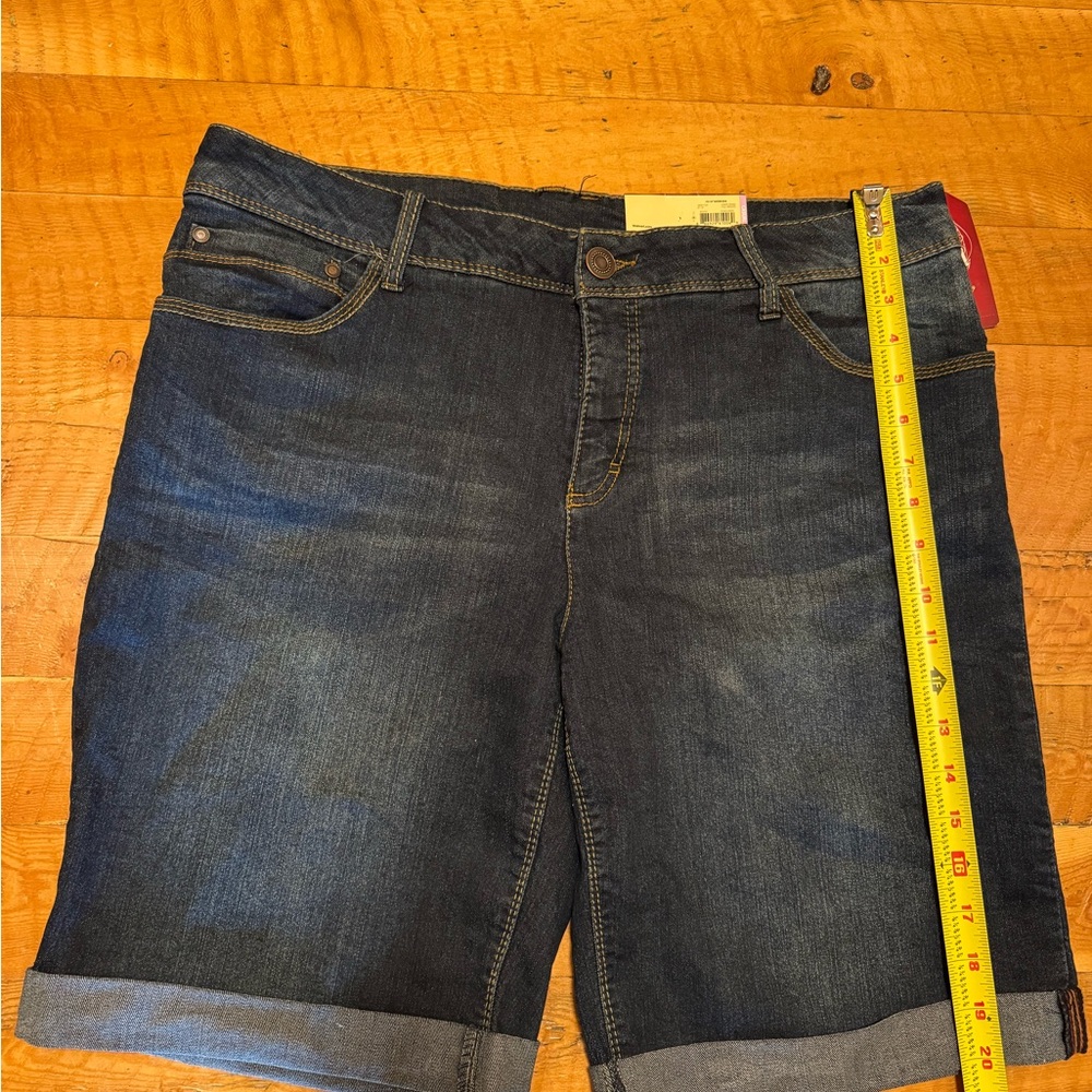 Faded Glory Dark Blue Bermuda Jean Shorts